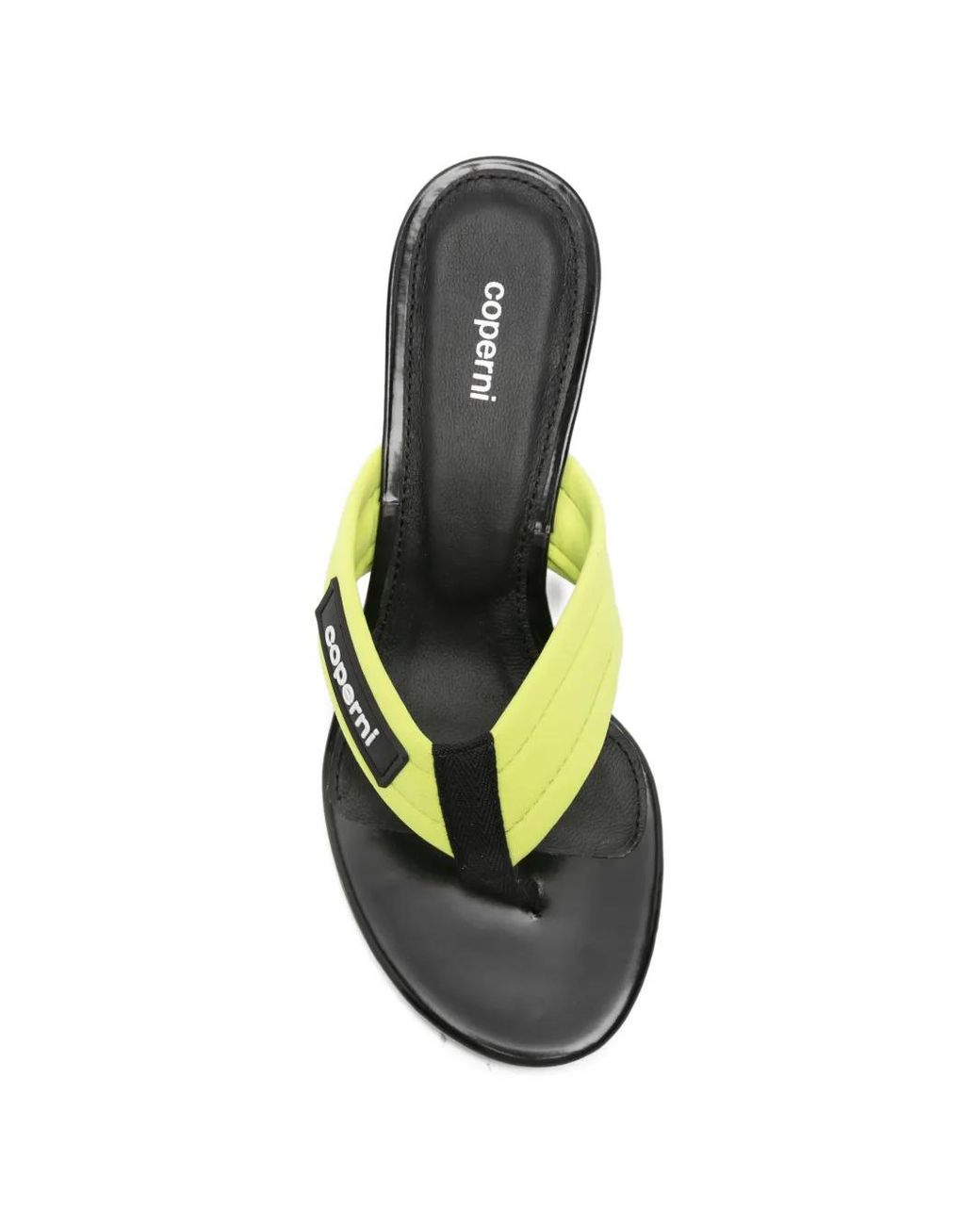 Coperni Green Logo-Patch Wedge Sandals