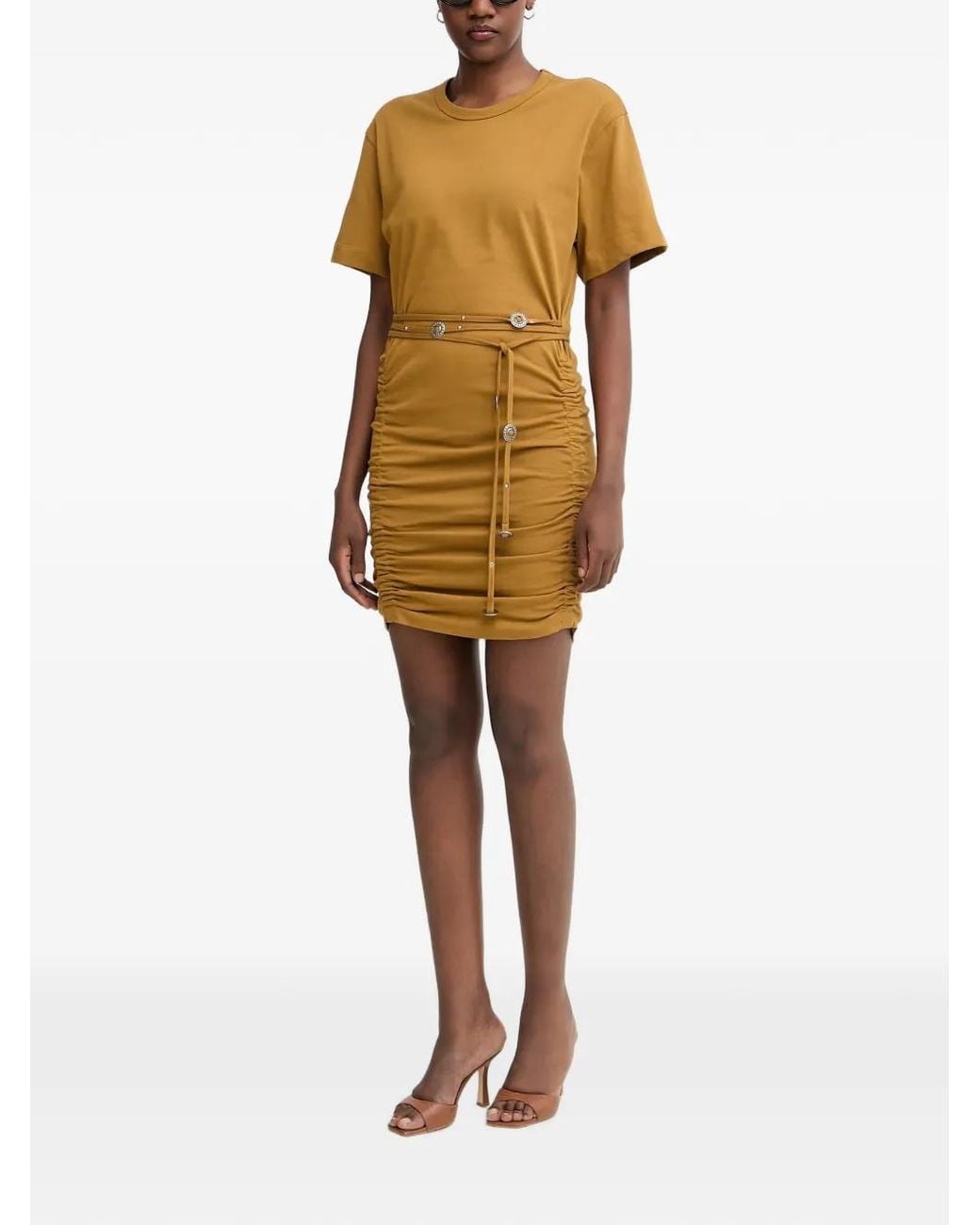 Pinko Yellow Anguillara Short Dress With Belt