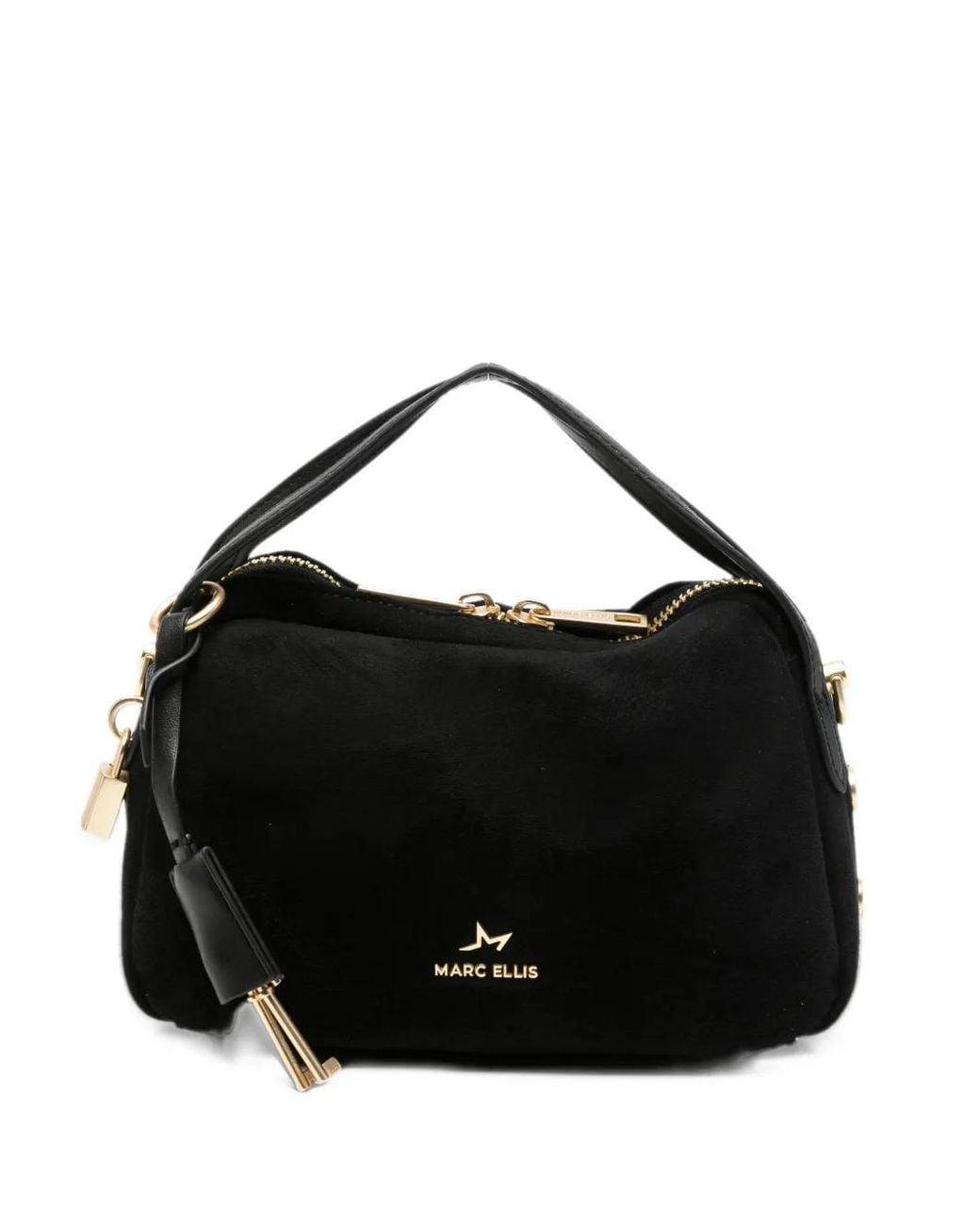 Marc Ellis Black Roslyn Padlock-Detail Shoulder Bag