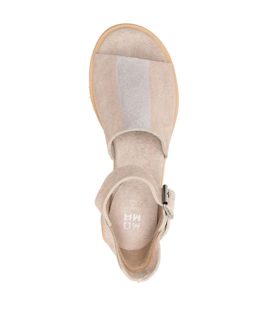 Moma Natural Grinzato Suede Sandals