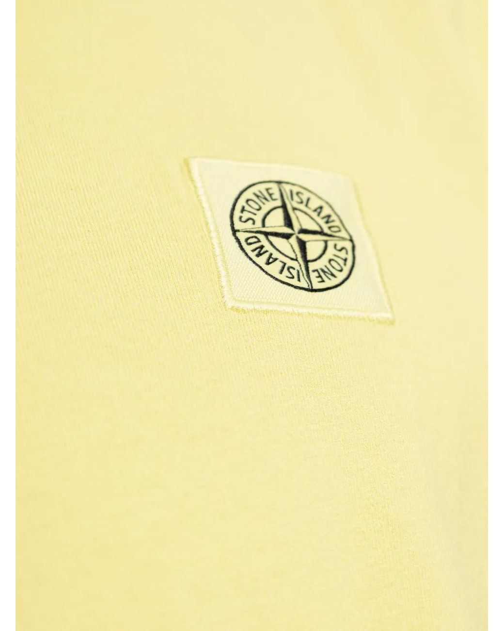 Stone Island Yellow 2100030 Combed Organic Cotton Jersey Compass T-Shirt for men