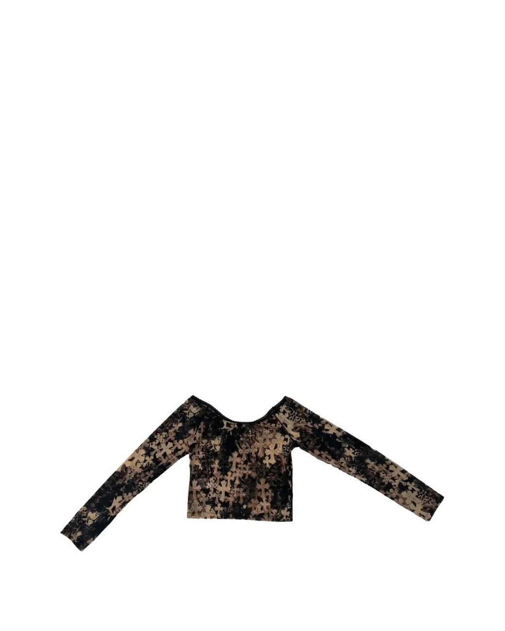 Chrome Hearts Black Waterfall Cross-Print Top
