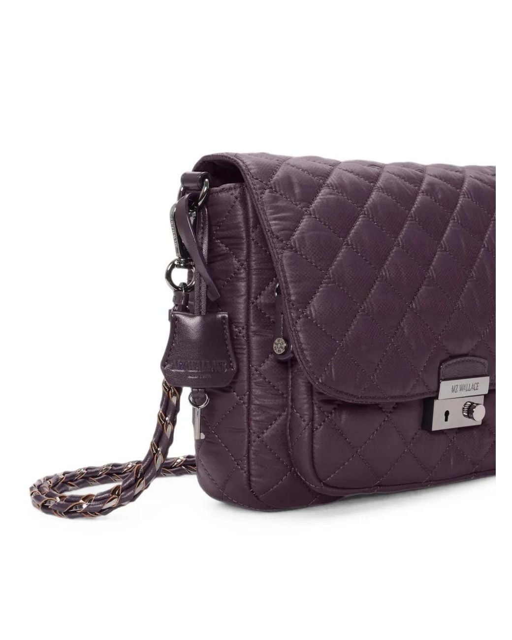 MZ Wallace Purple Medium Crosby Lock Cross Body Bag