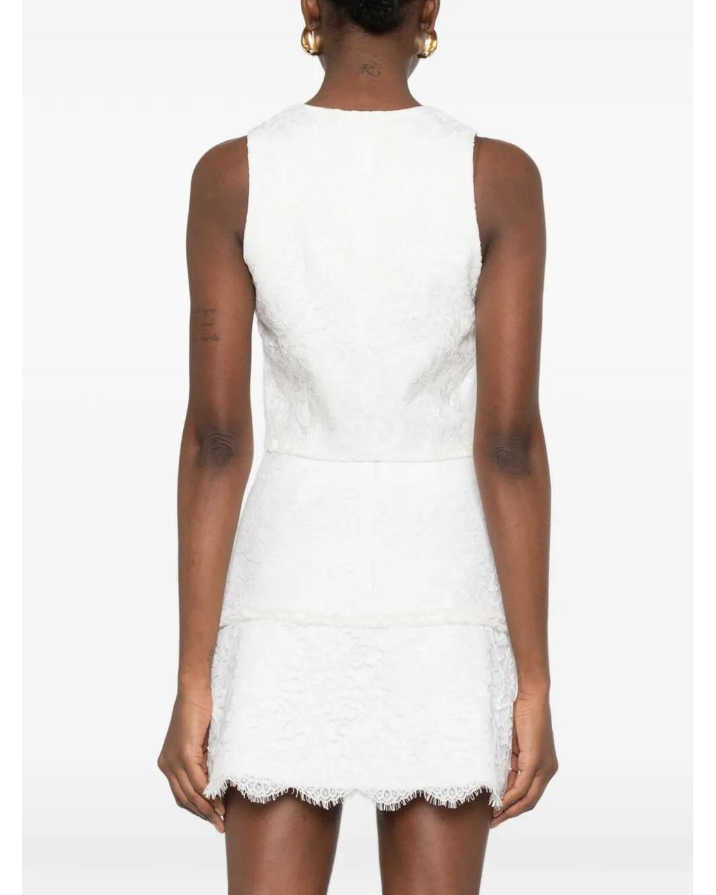 IMROSKA White Double-Breasted Top