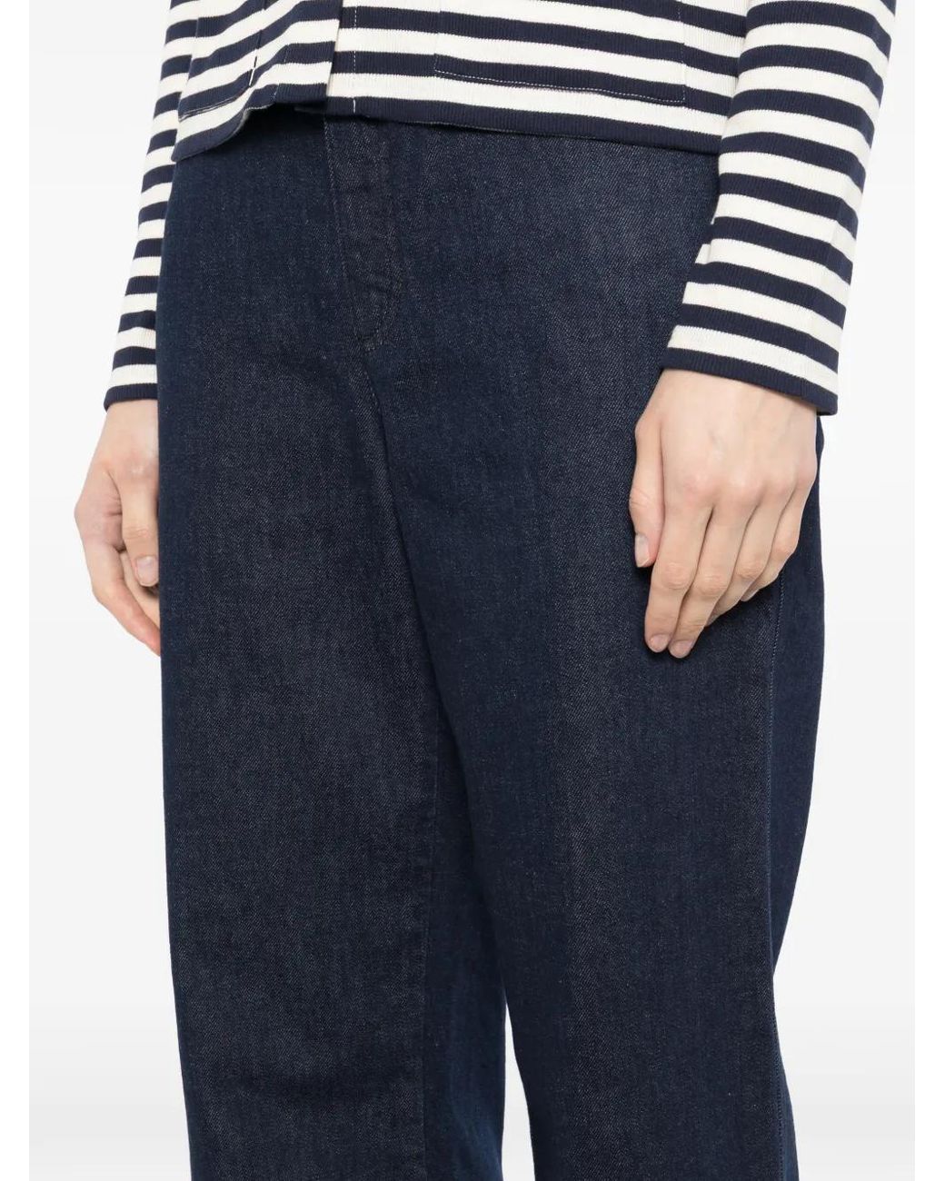 Agnes B. Blue Logo-Patch Jeans
