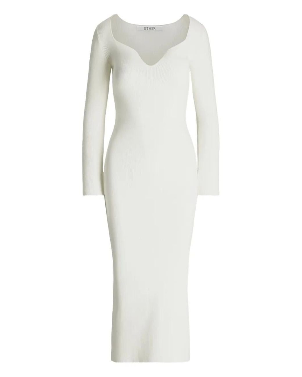 Aether White Taurus Side-Split Long Dress