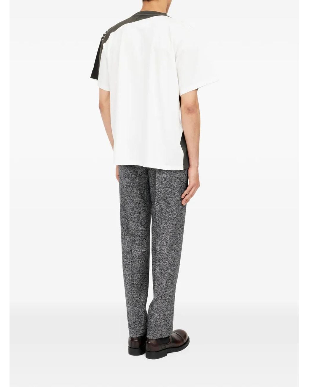 MM6 by Maison Margiela Gray Numeric Signature Two-Tone T-Shirt for men