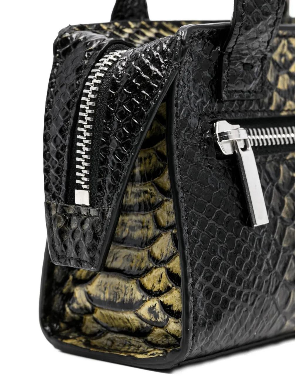 SAPIO Black Mini Pitone Tote Bag