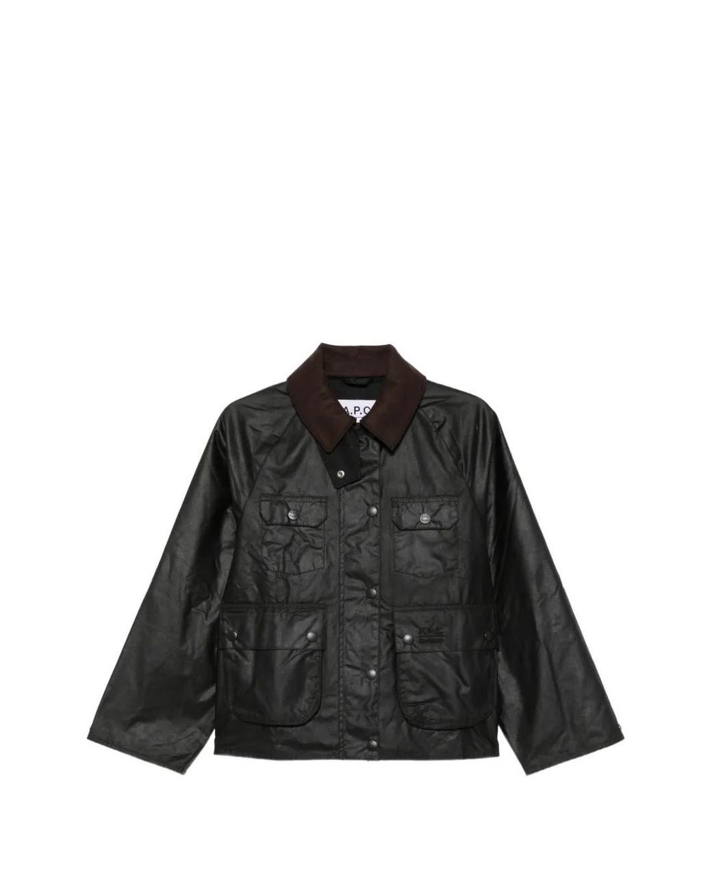 Barbour Black X A.P.C. Logo-Embroidered Corduroy-Collar Jacket