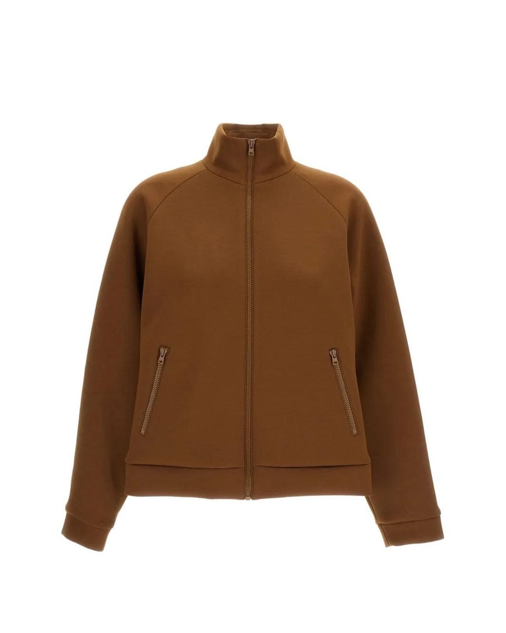 Irie Brown Raglan-Sleeve Zip-Up Jacket