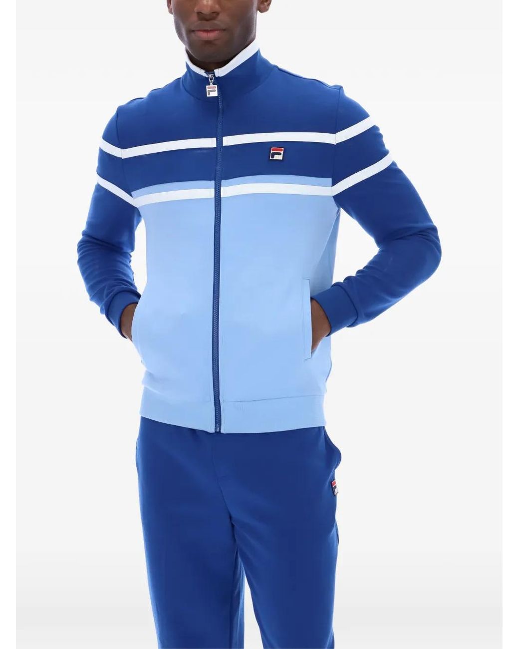 Fila Blue Giovanni Contrast-Panel Track Jacket for men