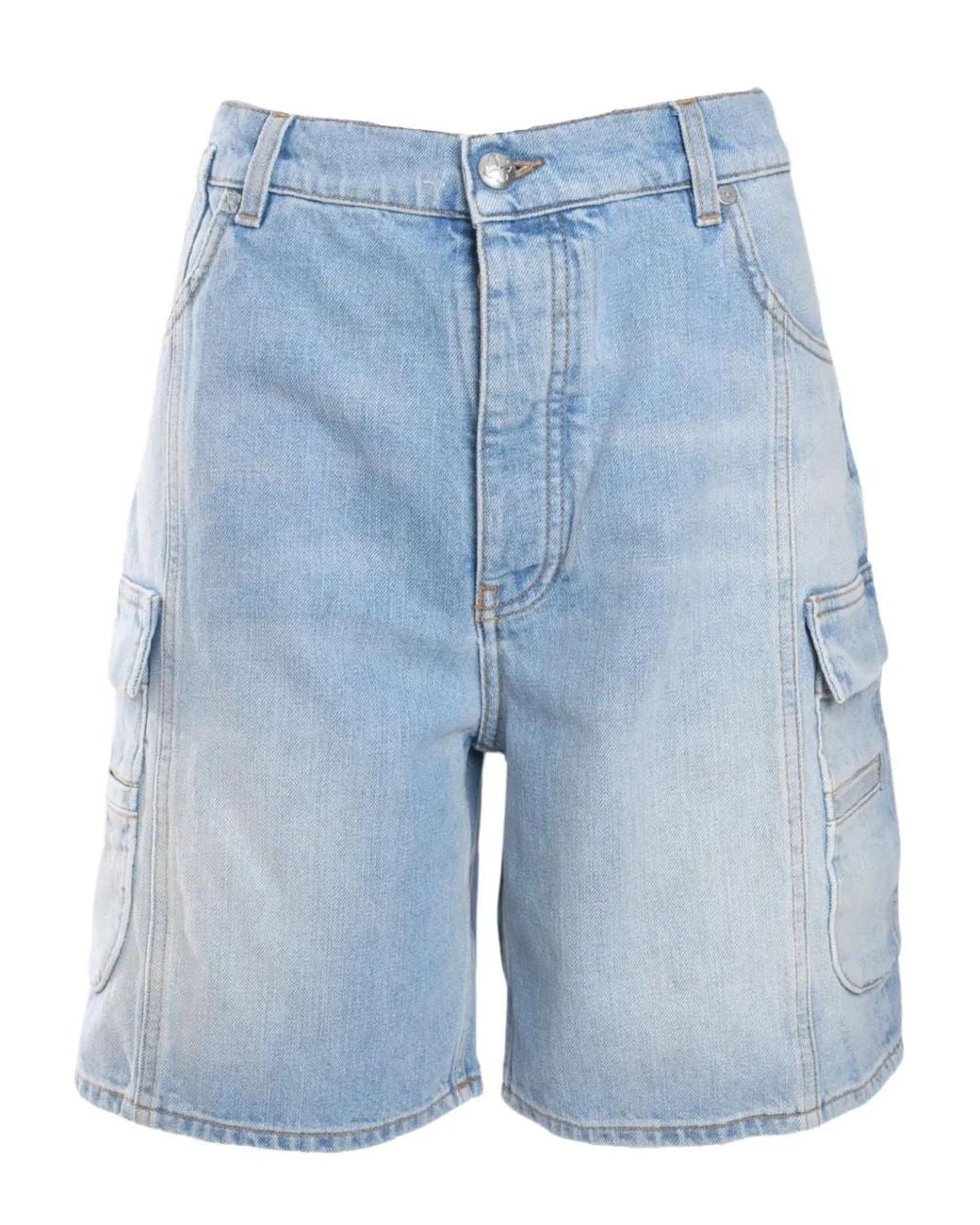 Off-White c/o Virgil Abloh Blue Denim Cargo Shorts