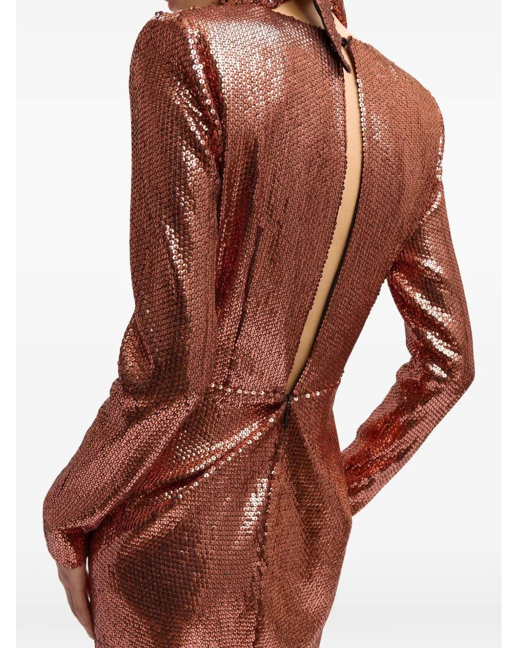 16Arlington Red Vesta Sequin-Embellished Midi Dress