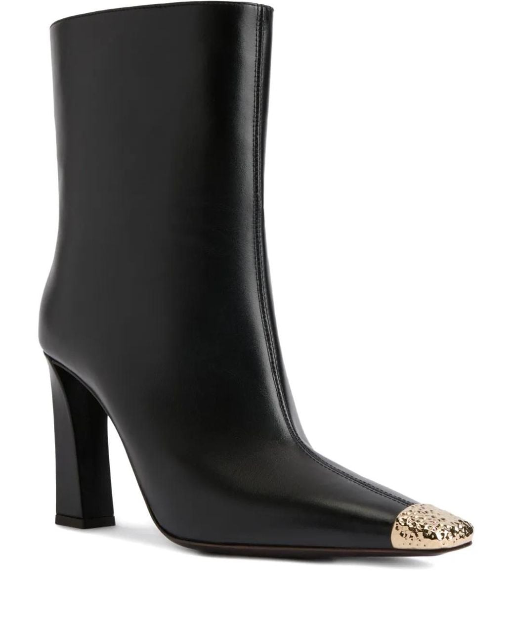 Giuseppe Zanotti Black Metallic-Toe Block-Heel Boots