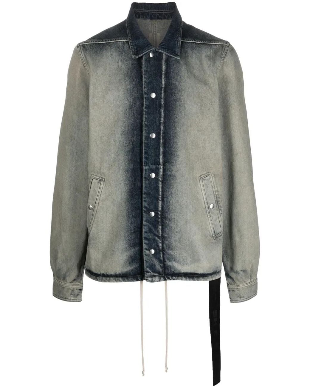 Rick Owens Blue Long-Sleeve Denim Jacket for men