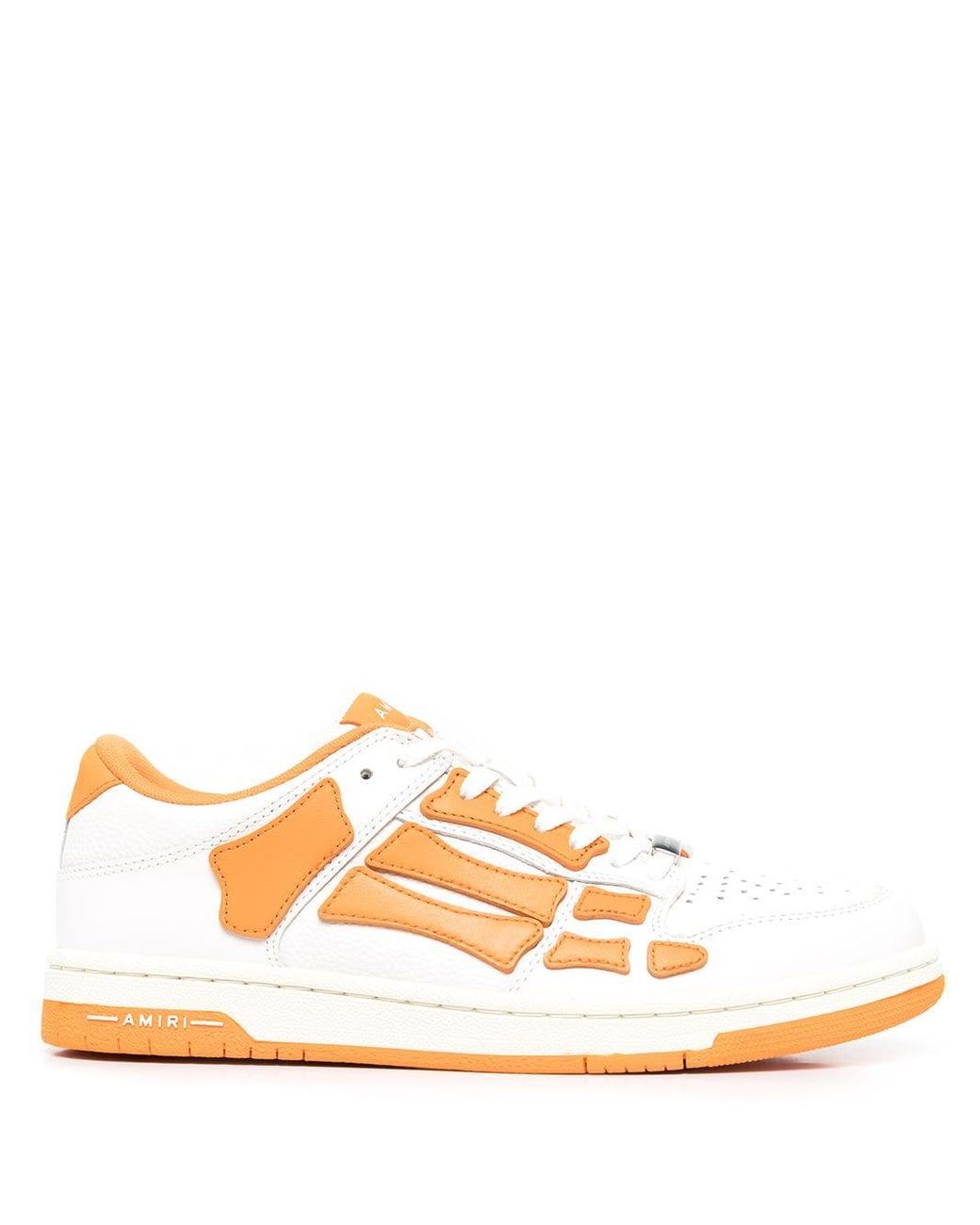 Amiri Leather Patch-detail Lace-up Sneakers in Orange for Men | Lyst
