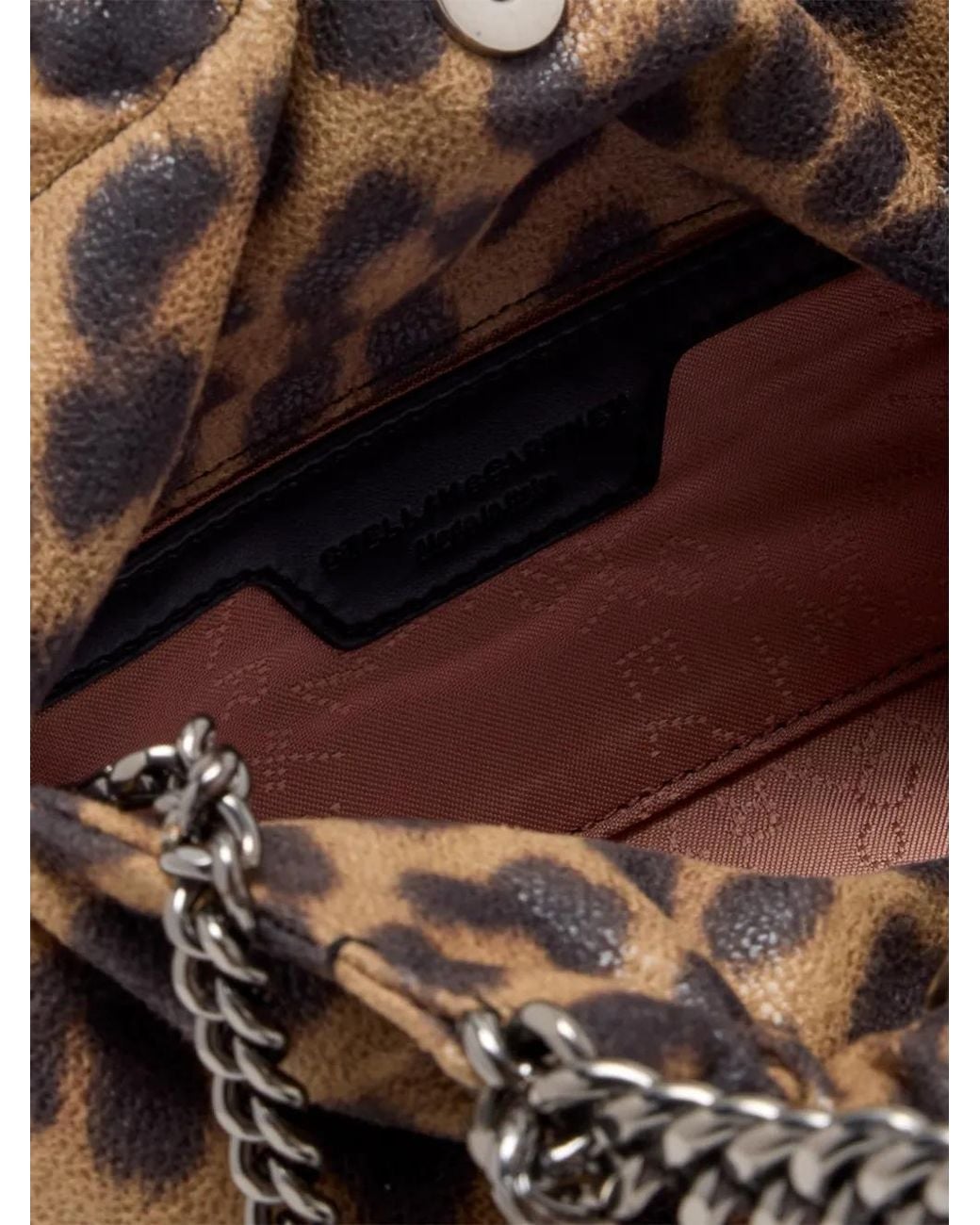 Stella McCartney Brown Mini Falabella Leopard-Print Tote Bag