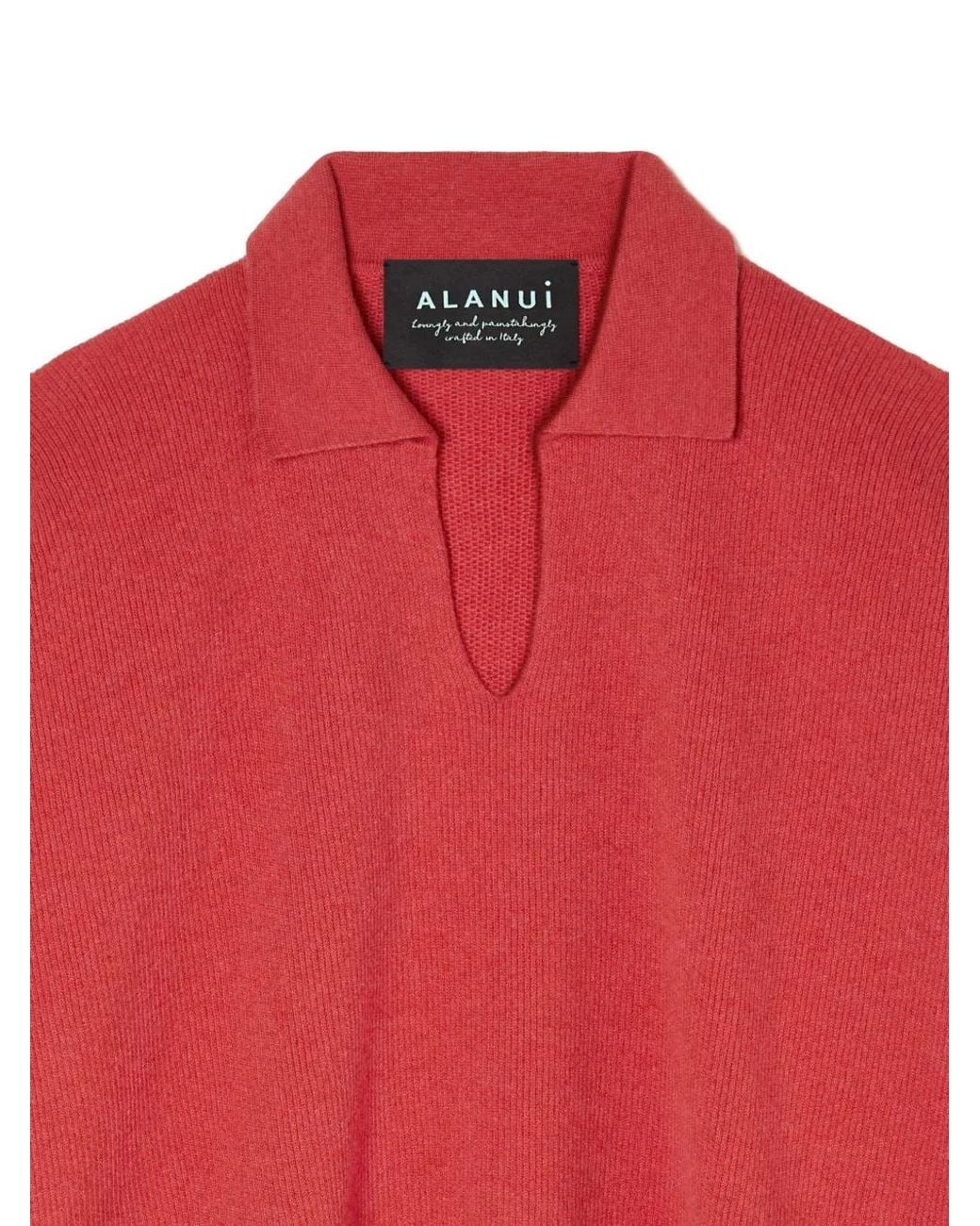 Alanui Red Polo-Collar Sweater