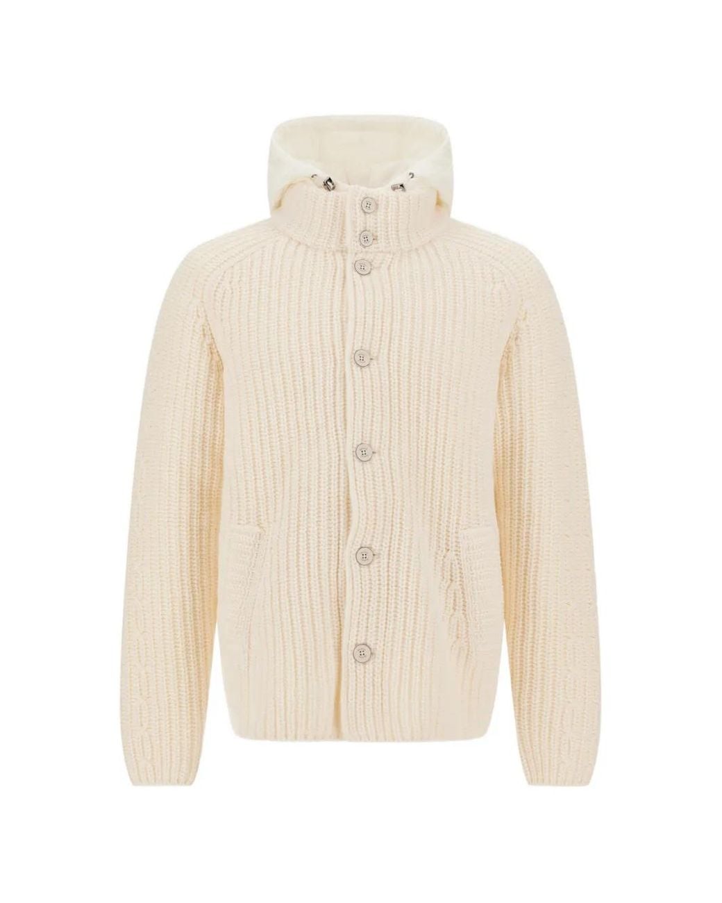 Herno White Wool Bomber Jacket for men