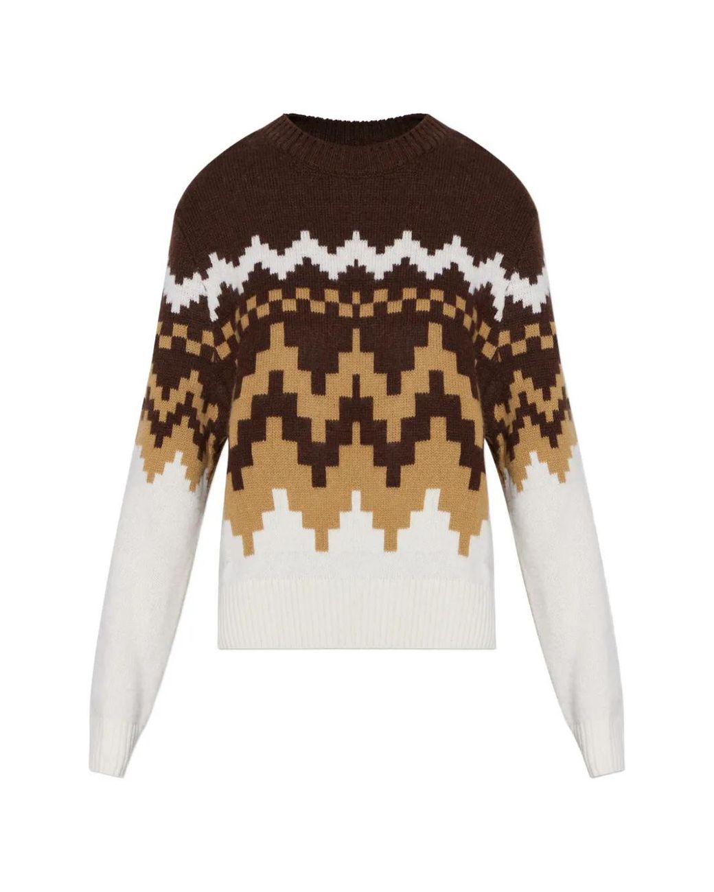 Canada Goose White Thelon Intarsia-Knit Sweater