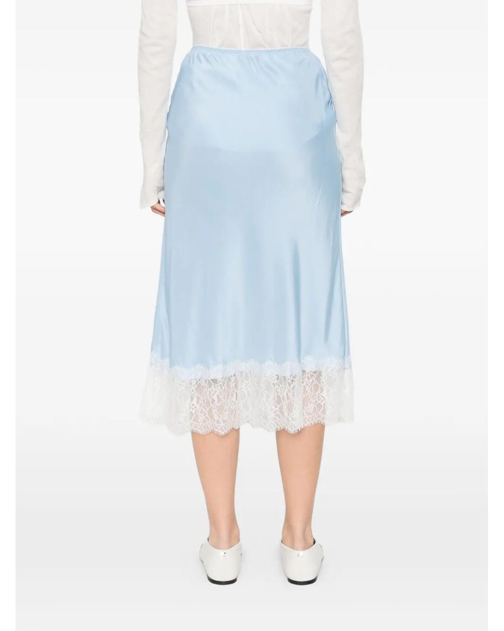 Moschino Blue Jupe Mi-Longue À Ornements En Dentelle