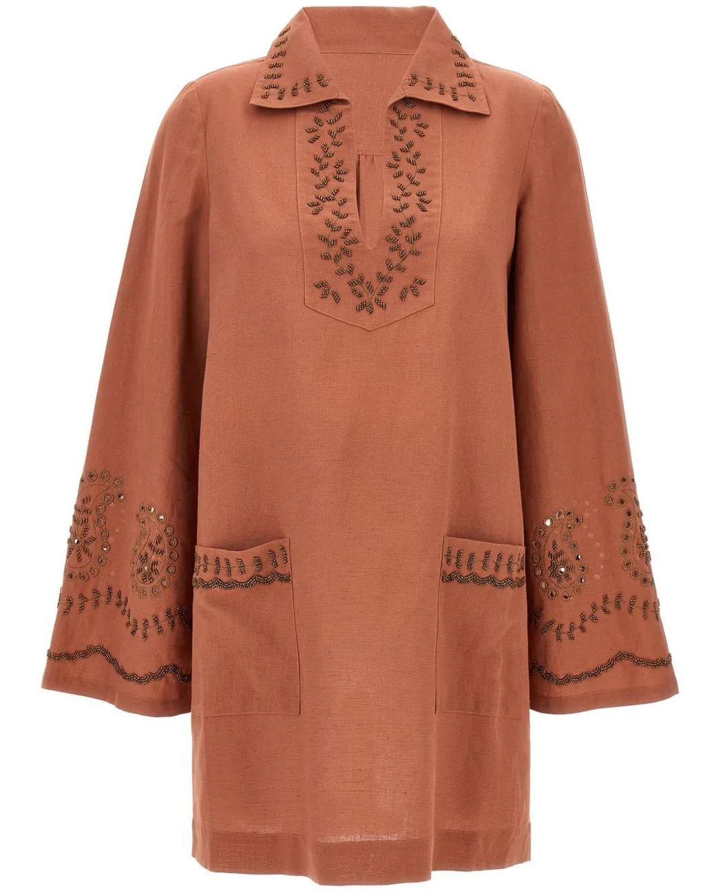 Fortela Brown Genevieve Mini Dress