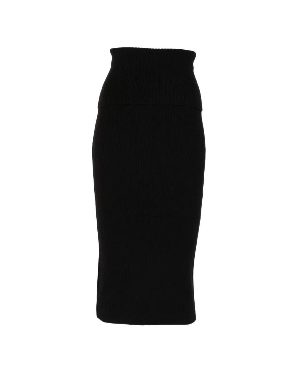 IRO Black Christy Ribbed-Knit Midi Skirt
