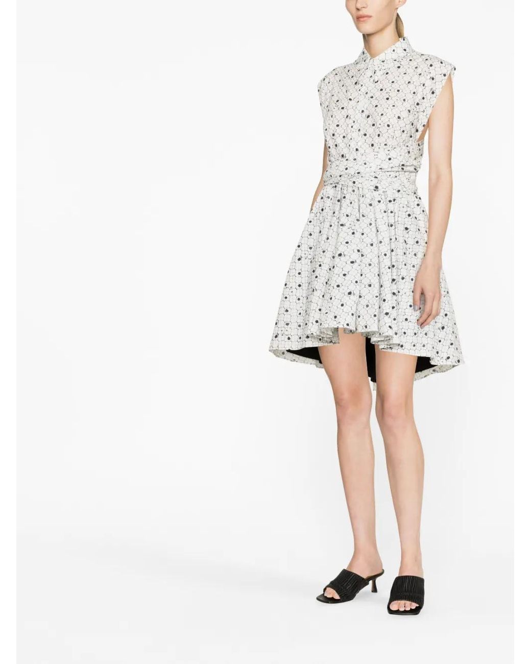 Philosophy Di Lorenzo Serafini White Graphic-Print Sleeveless Dress