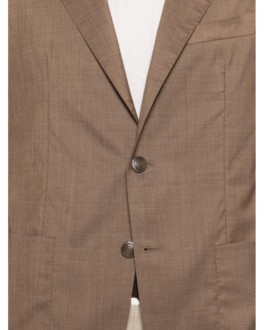 Tagliatore Brown Buttoned Single-Breasted Blazer for men