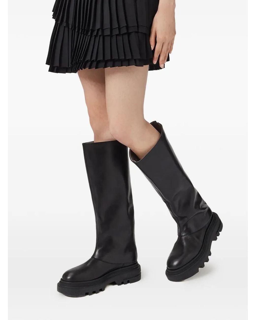 AllSaints Black Maxie Zip-Fastening Boots