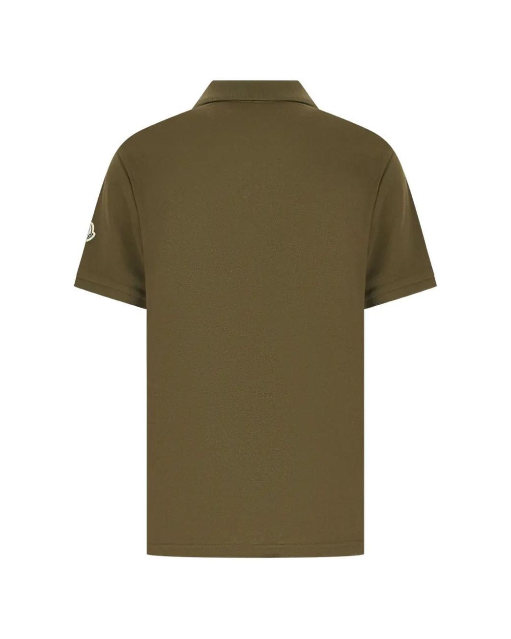 Moncler Green Logo-Patch Polo Shirt for men