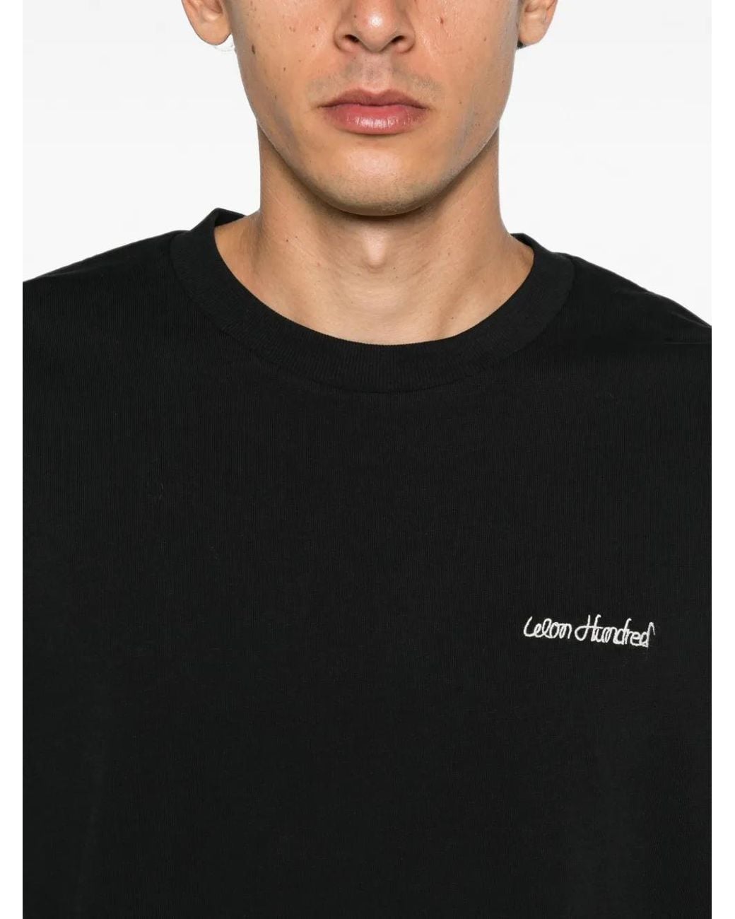 Won Hundred Black Logo-Embroidered Long-Sleeve T-Shirt for men