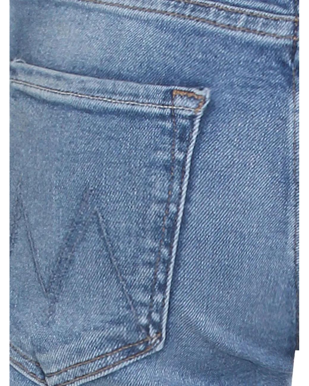 Mother Blue The Roller Frayed Jeans