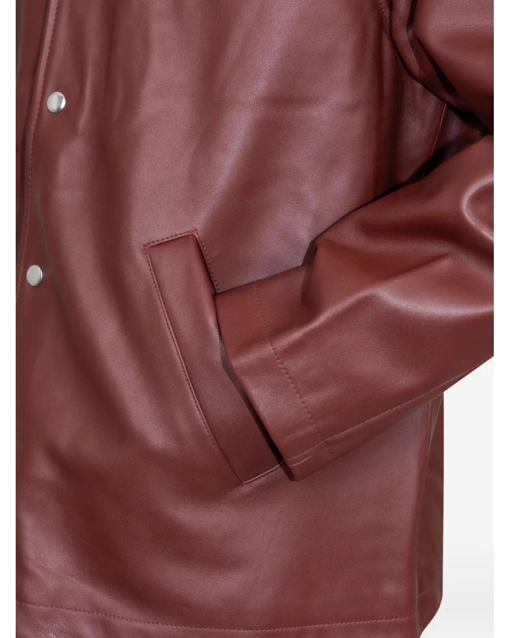 sunflower Brown Button-Fastening Leather Jacket for men