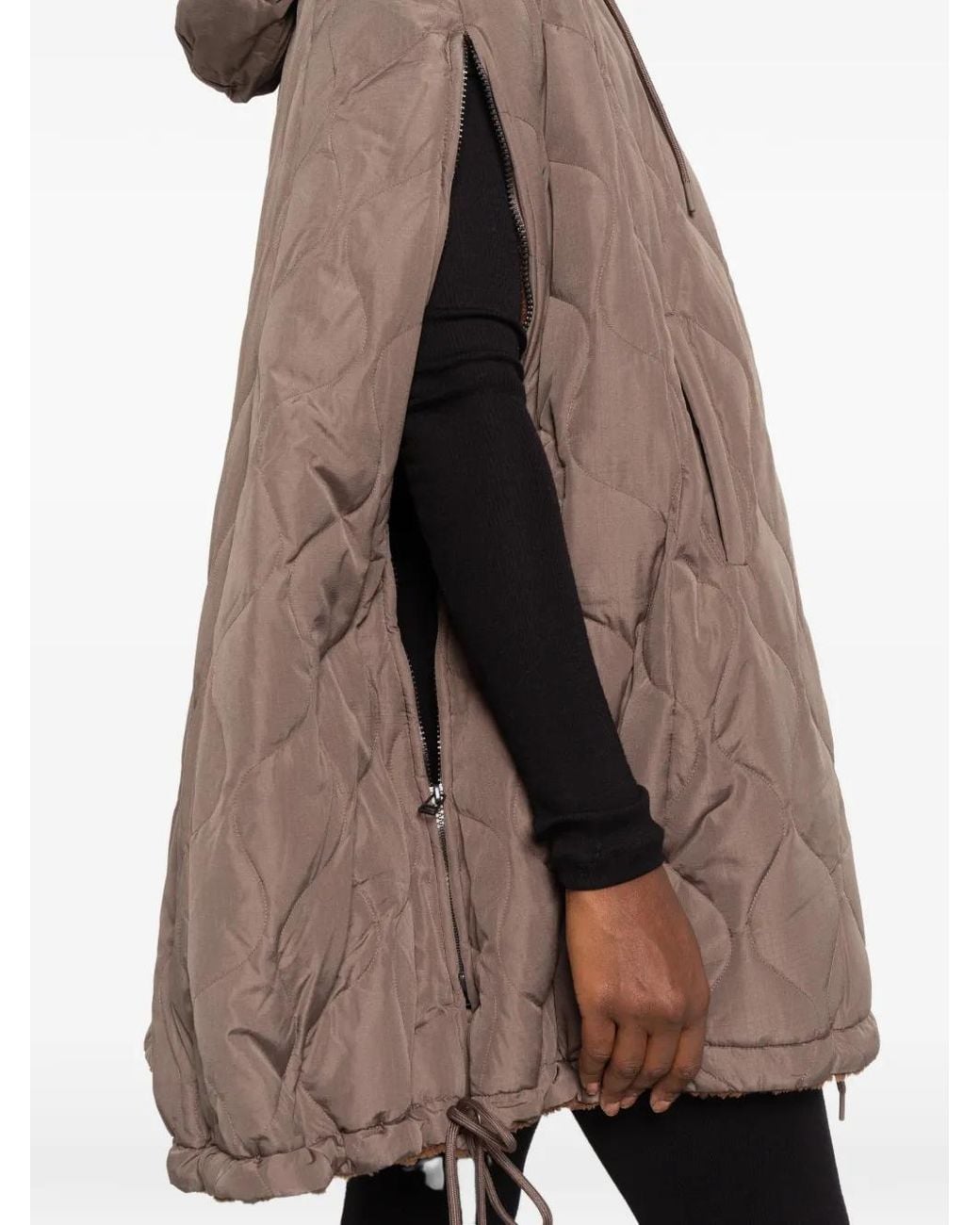 Taion Brown Quilted Hooded Jacket