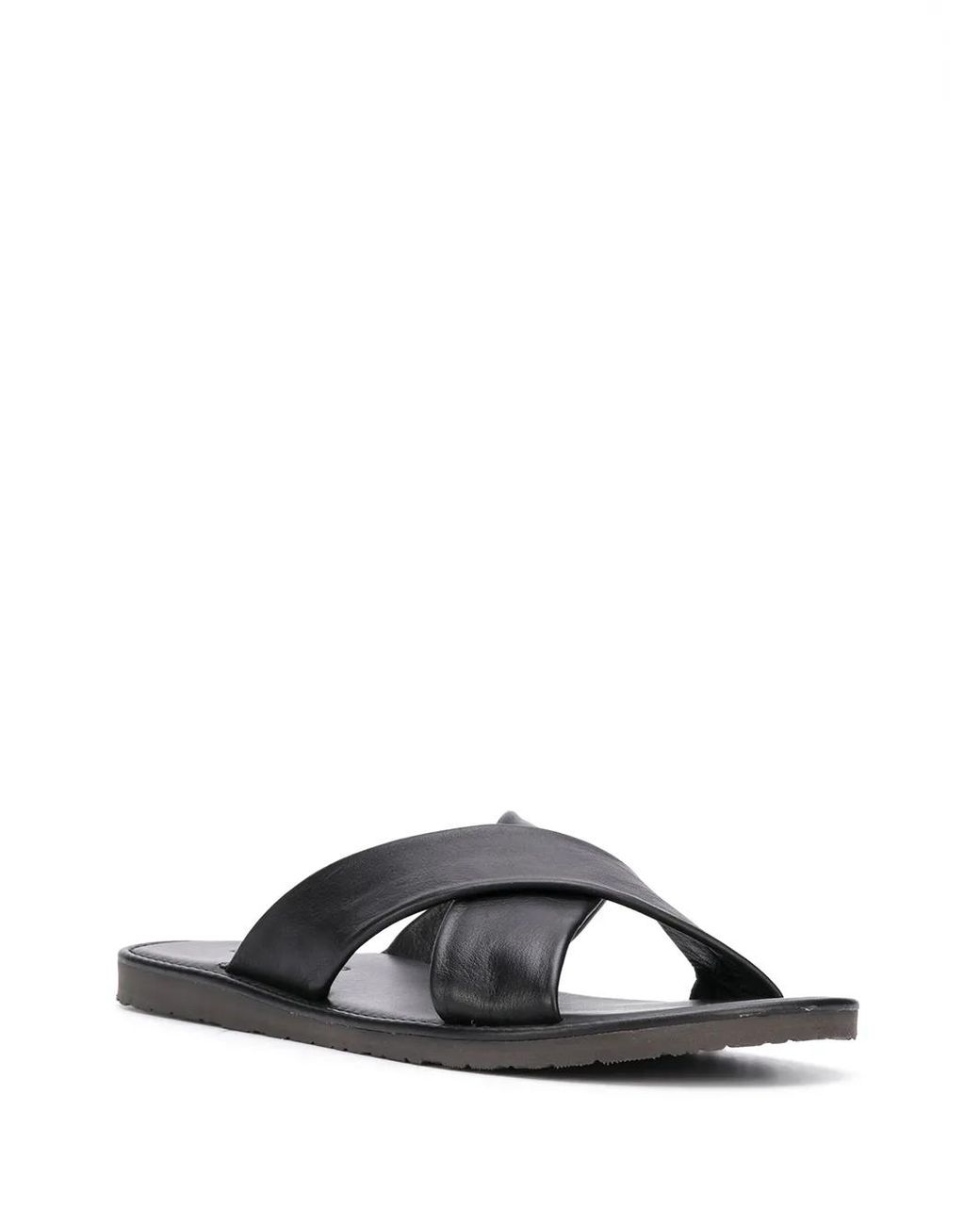 Scarosso Black Adriano Crossover Sandals for men