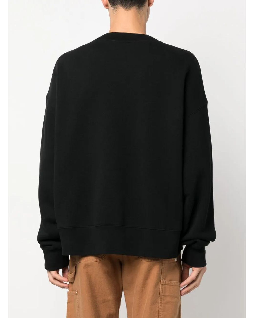 Palm Angels Black Printed Cotton Sweatshirt for men