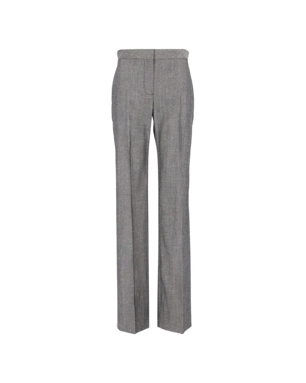 Stella McCartney Gray Straight-Leg Twill Trousers