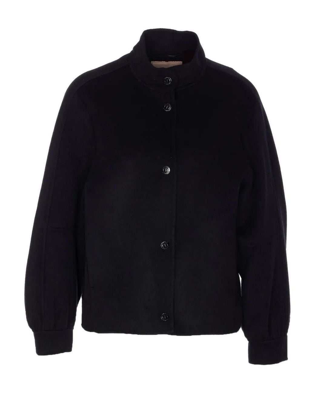 Twinset Blue Logo-Detail Snap-Button Jacket