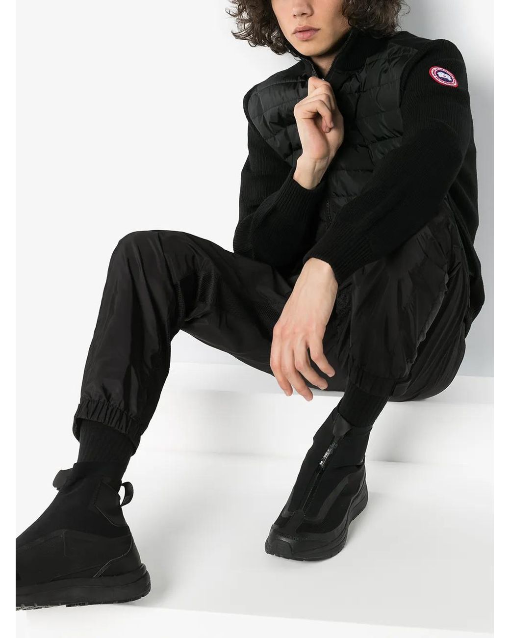 Canada Goose Black Hybridge Knit Jacket for men