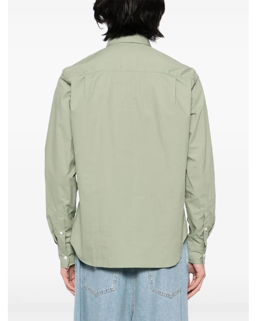 Maison Kitsuné Overhemd Met Tonal Fox Head-Patch in het Green voor heren