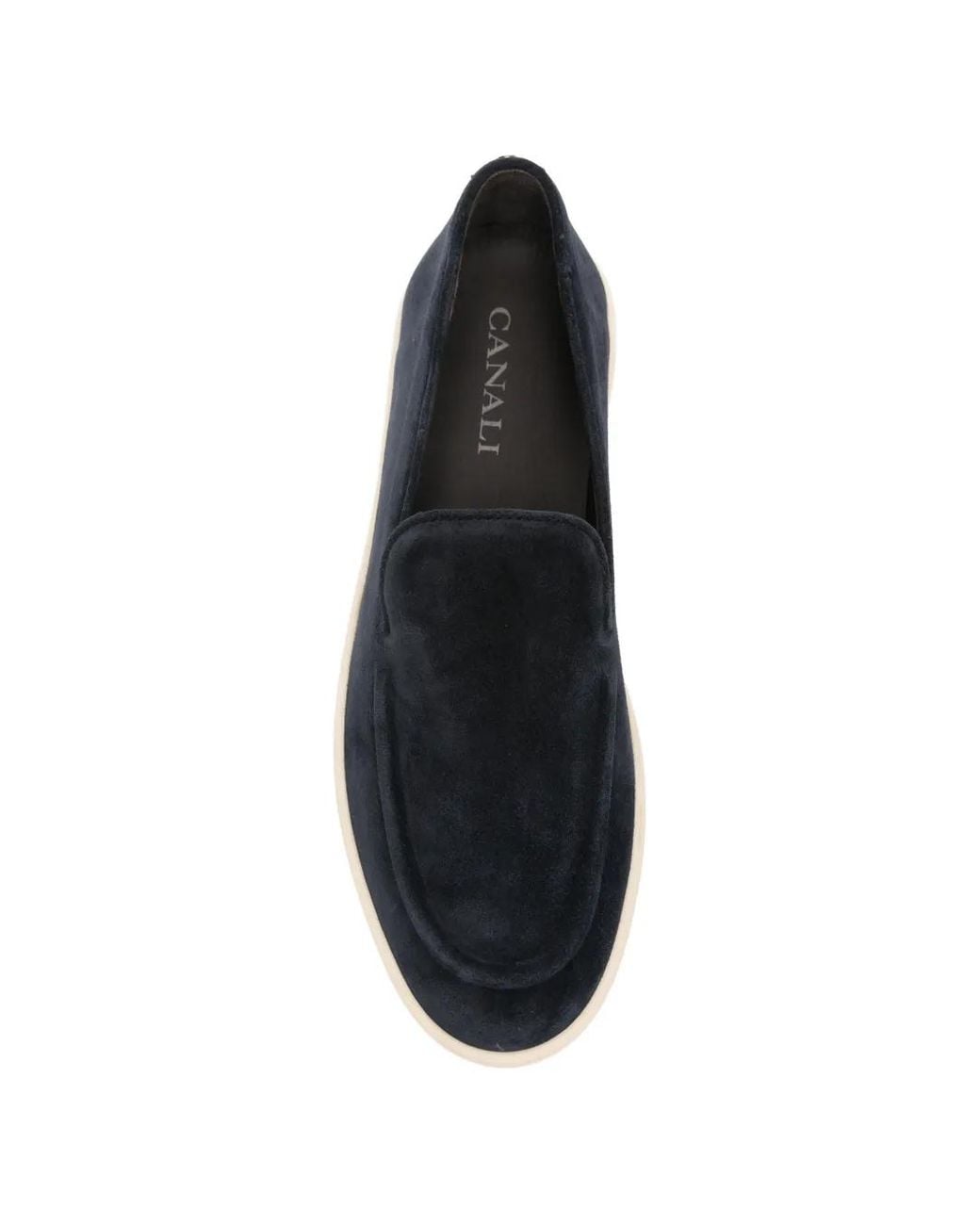 Canali Blue Mocassins En Daim for men
