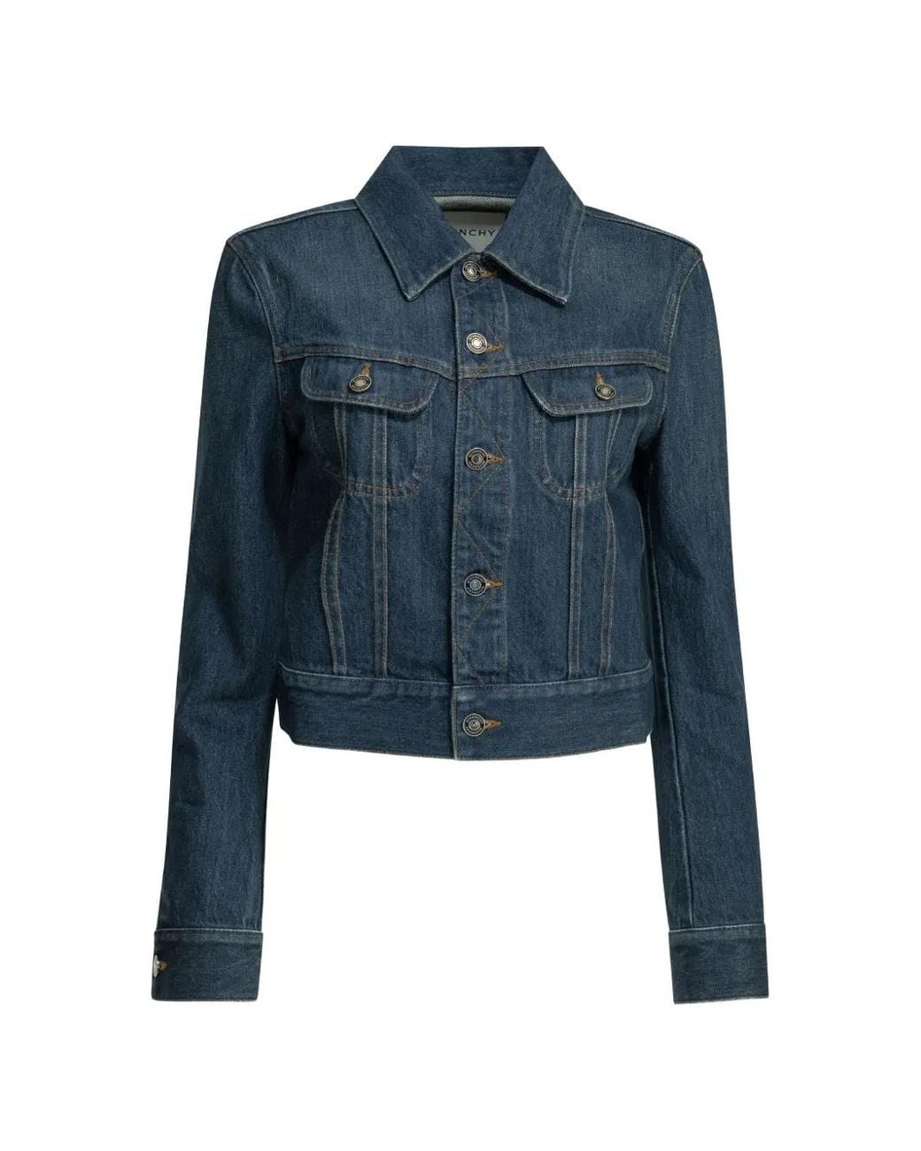 Givenchy Blue Cropped Denim Trucker Jacket