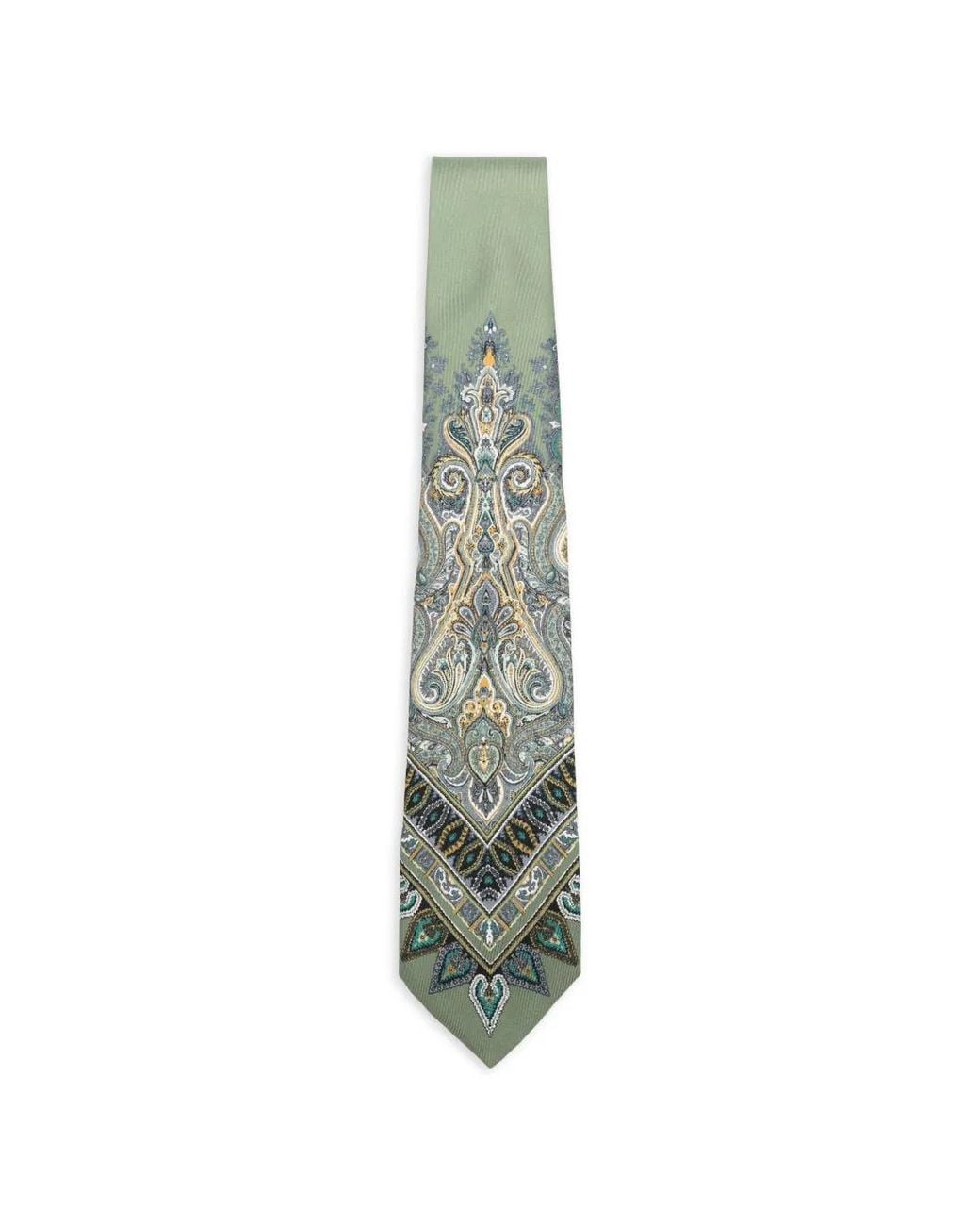 Etro Green Tie 8 Cm for men