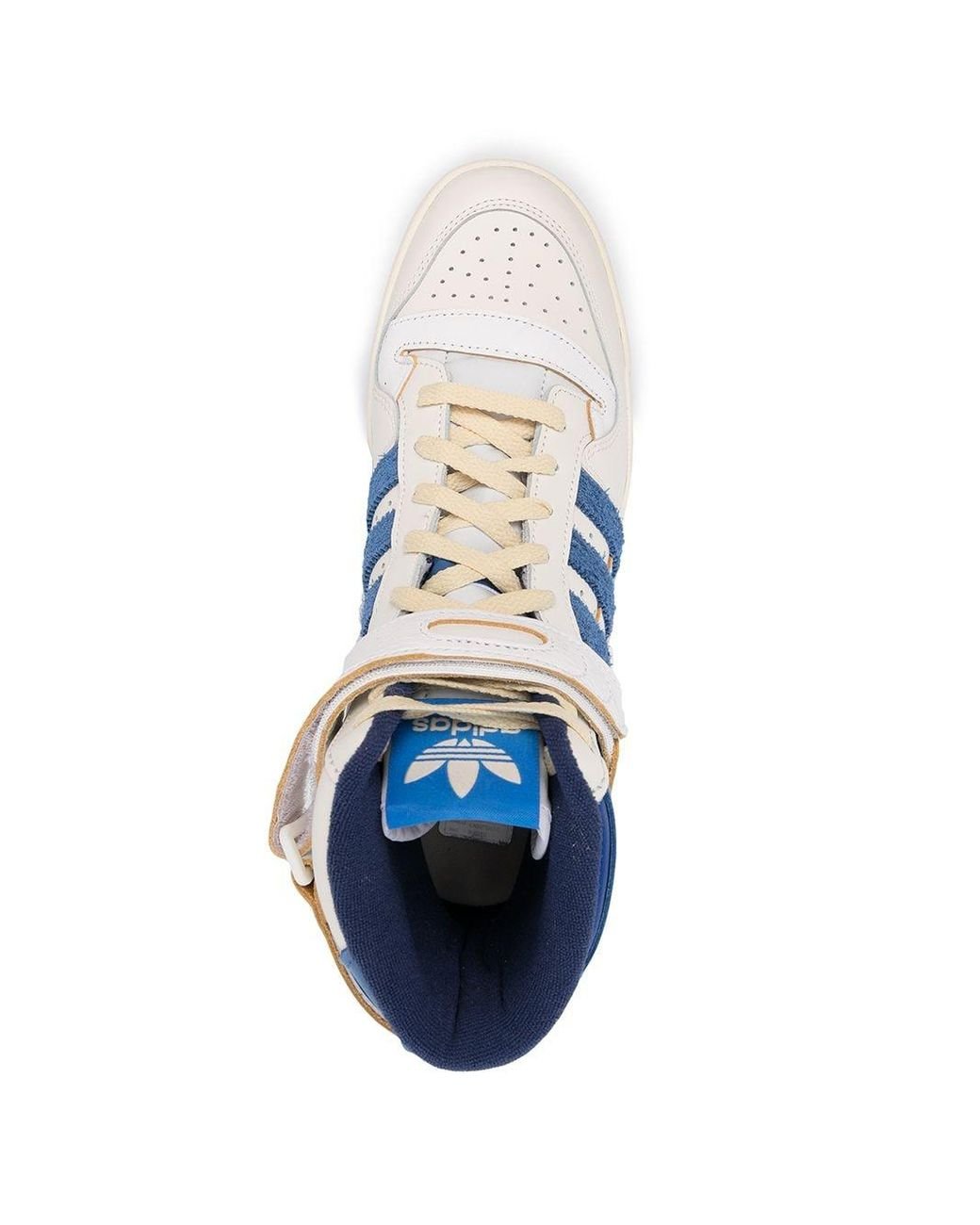 adidas Hi-top Icon Stripe Trainers in White (Blue) for Men | Lyst