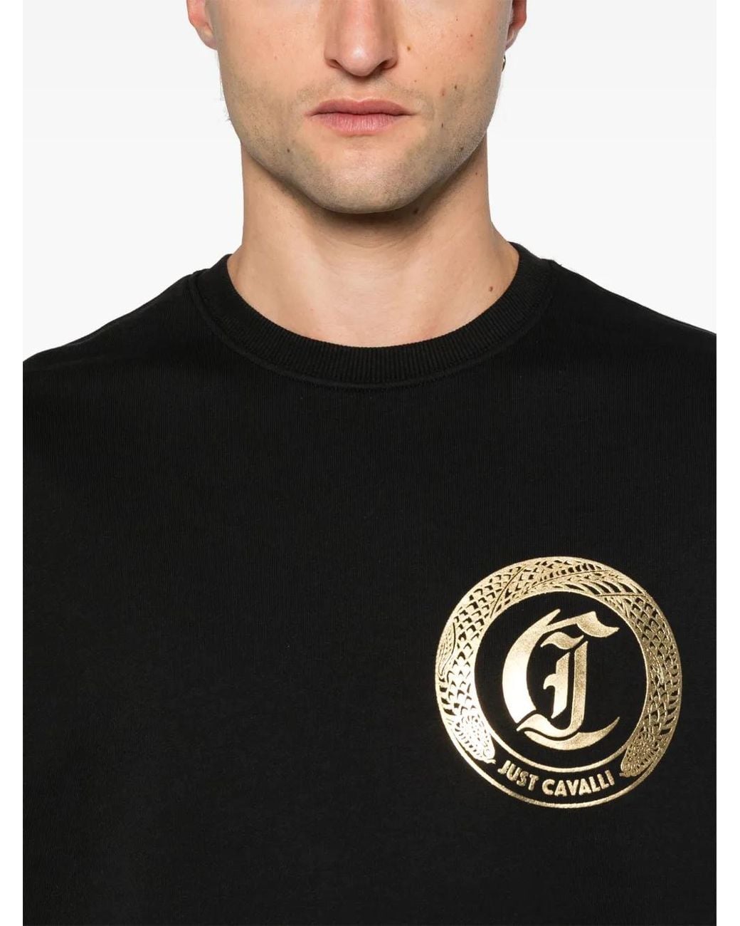 Just Cavalli Black Logo-Print Sweatshirt for men