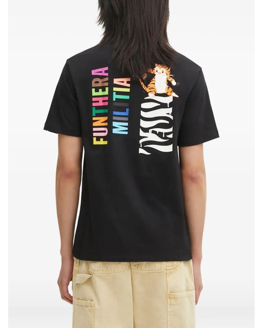 A Bathing Ape Black T-Shirt À Imprimé Colors Tiger for men