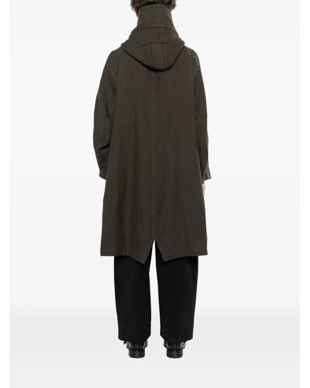 DEVOA Black Hooded Mods Coat for men