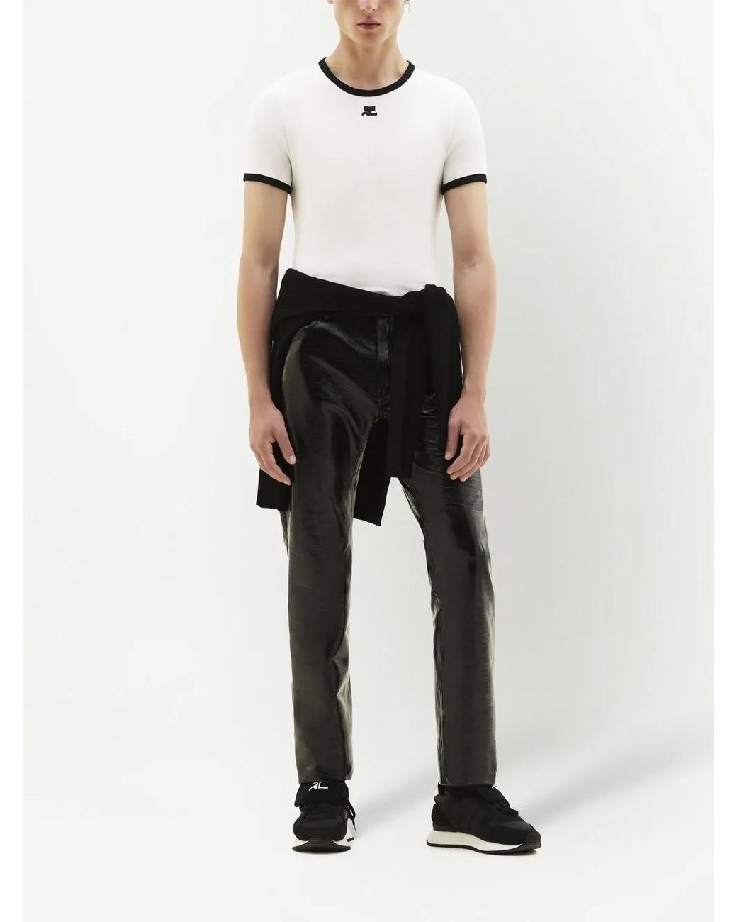 Courreges White Bumpy Contrast T-Shirt for men
