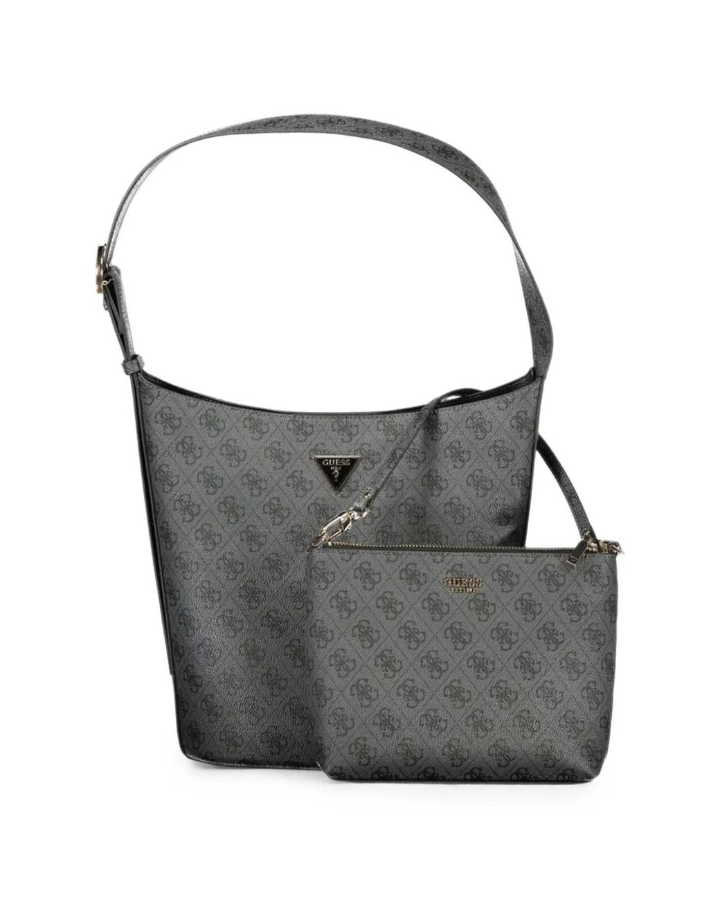 Guess Gray Polyurethane Totebag